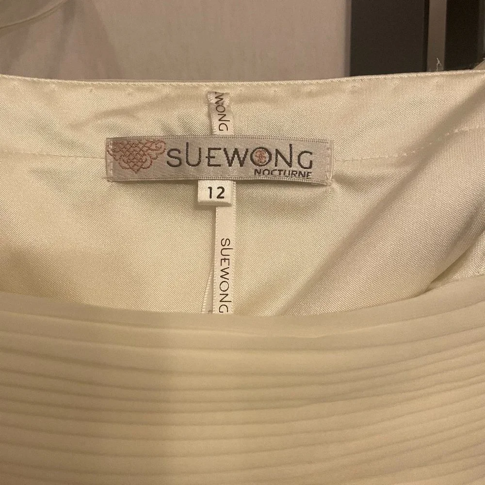 Sue Wong Ivory Wedding Formal Dress with Sequins and Flowers - Picture 6 of 6